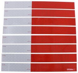 7" Long White/ 11" Long Red Conspicuity Reflective Tape - (8) 18" Strips