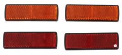 Optronics Red and Amber Trailer Reflector Kit - Adhesive Backing - Rectangle - Qty 4 - RE52ARK