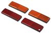 reflectors 4l x 1-1/4w inch optronics red and amber trailer reflector kit - adhesive backing rectangle qty 4