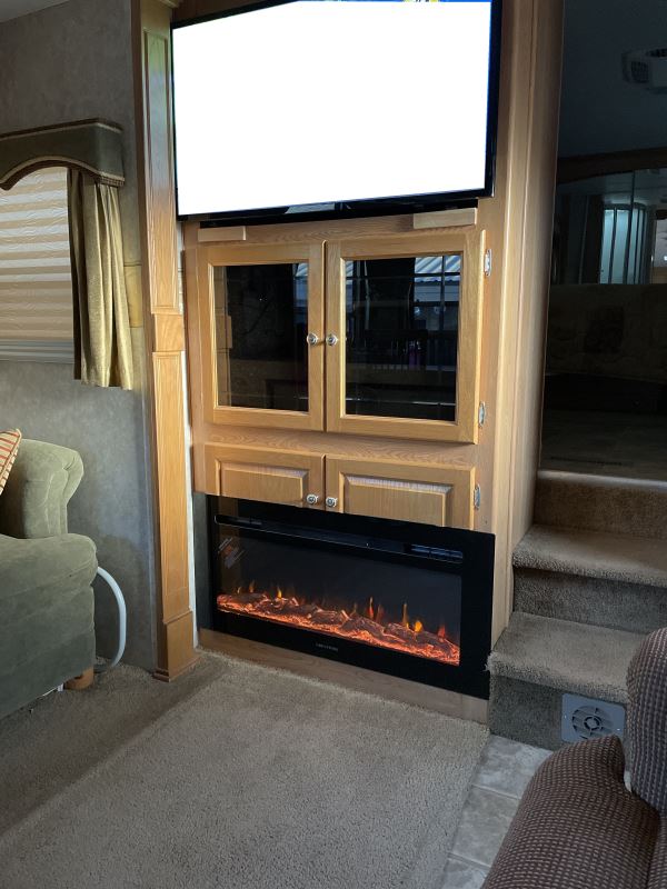 Greystone 36" Electric Fireplace with Crystals Wall Mount Black