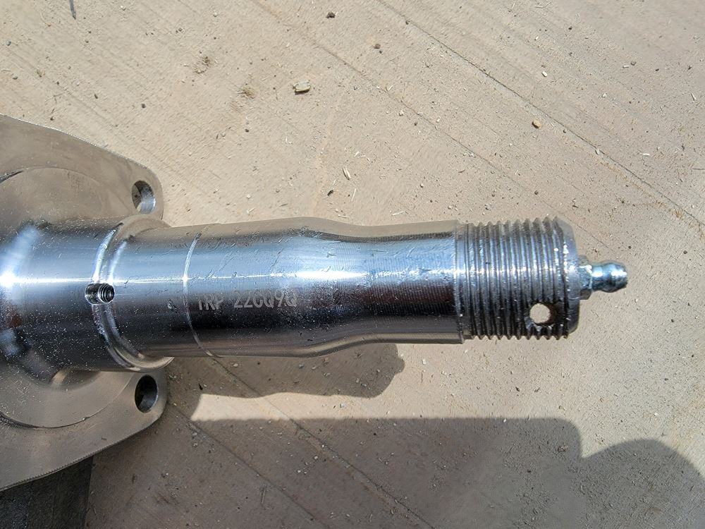 84 Weld-On Spindle With Flange for 3500 lb Trailer Axles - 1 3/4 Diameter, Axle Components