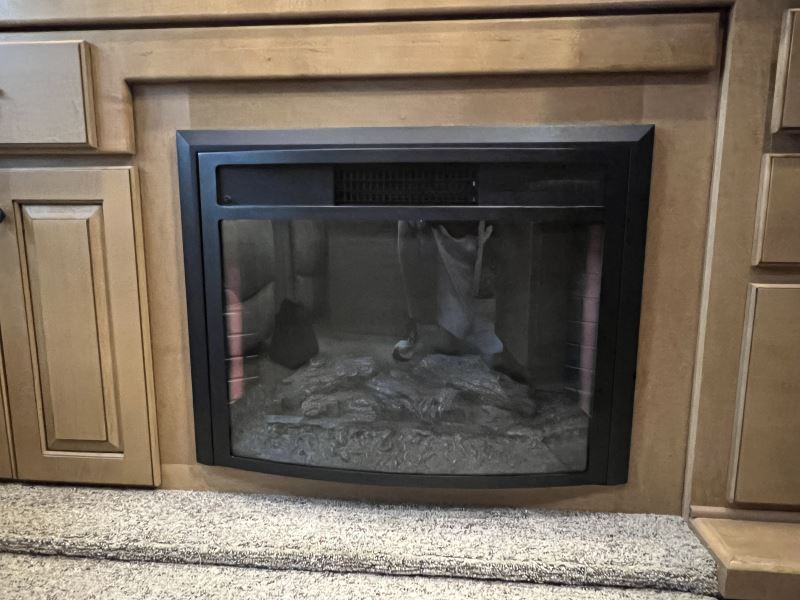 Greystone RV Curved Electric Fireplace with Logs 26" Wide Recessed