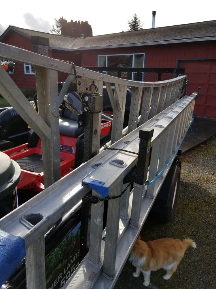 Pack'Em Ladder Rack for Side Rail of Utility Trailer 2 Ladder PackEm