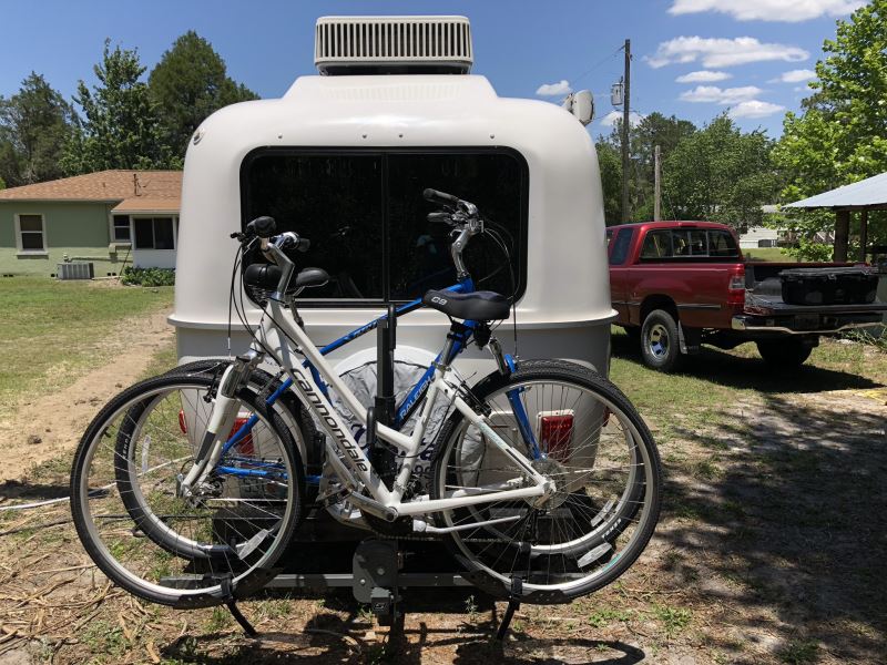 pump bike tires at gas station