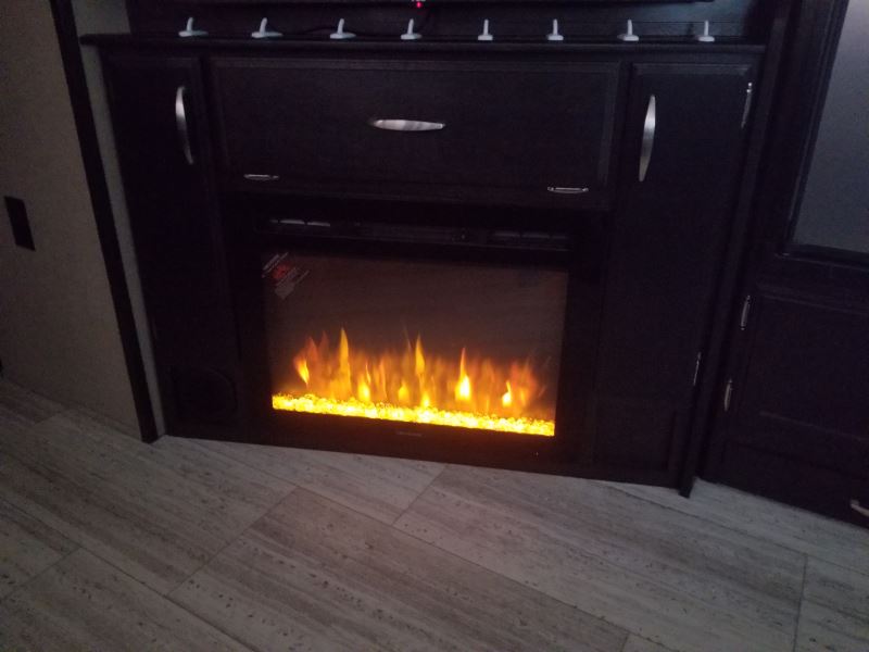 Greystone 26" Electric Fireplace with Crystals Recessed Mount Black