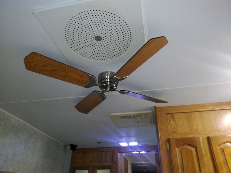 12V RV Ceiling Fan with Wall Switch - 3 Speed - 42" Diameter - Brushed