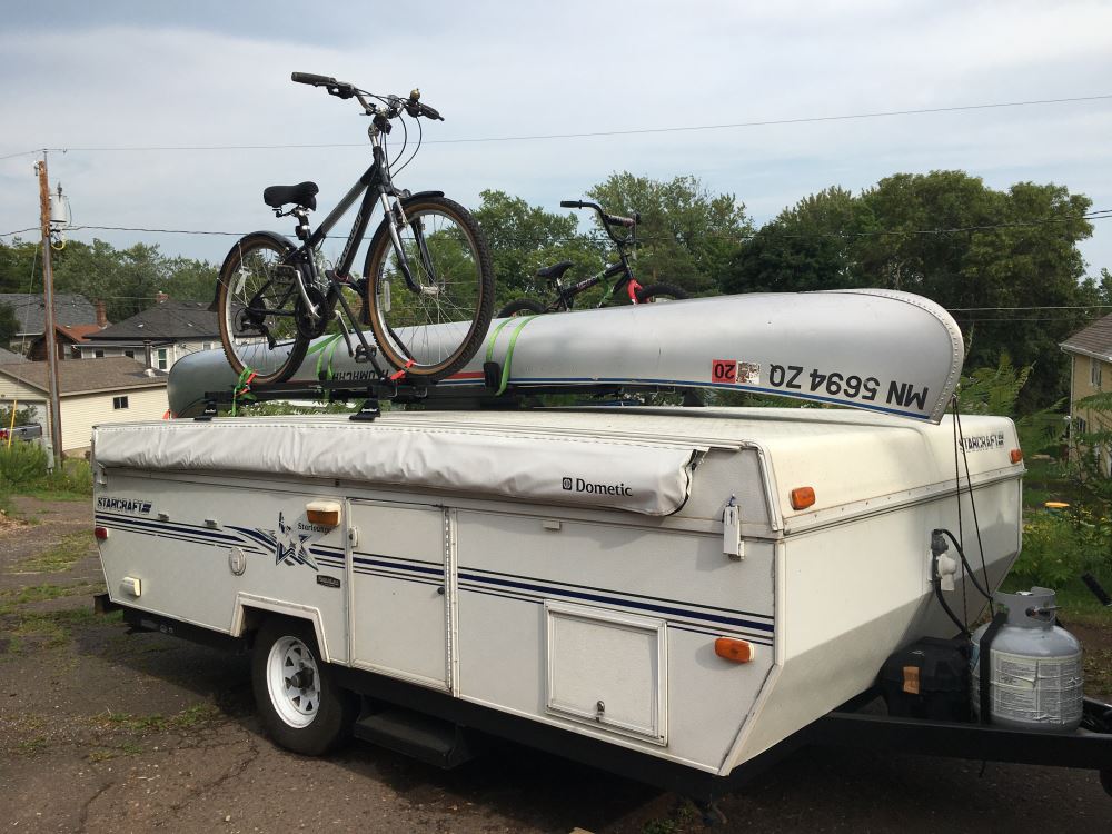 Bike rack for back best sale of pop up camper