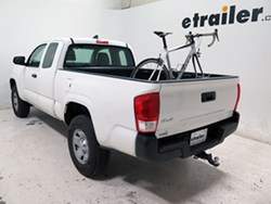 Rocky Mounts truck bed-mounted bicycle carrier installed with bike loaded