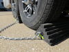 Rumber 12" Wheel Chocks w/ 3' Pull Chain - Recycled Rubber and Plastic - Qty 2 Black RM24FR