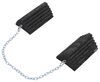 Rumber 12" Wheel Chocks w/ 3' Pull Chain - Recycled Rubber and Plastic - Qty 2 Black RM24FR