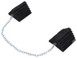 Rumber 8" Wheel Chocks w/ 3' Pull Chain - Recycled Rubber and Plastic - Qty 2
