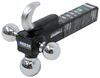 fixed ball mount 1-7/8 inch 2 2-5/16 three balls reese tri-ball trailer hitch with clevis hook - 10 000 lbs