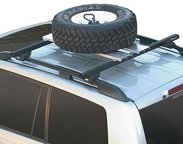 tire mount for roof rack