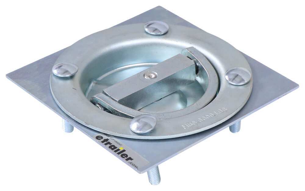 Brophy Swiveling D-Ring Anchor w Backing Plate and Hardware - Bolt-On - Recessed Mount - 2,000 lbs - RR6K
