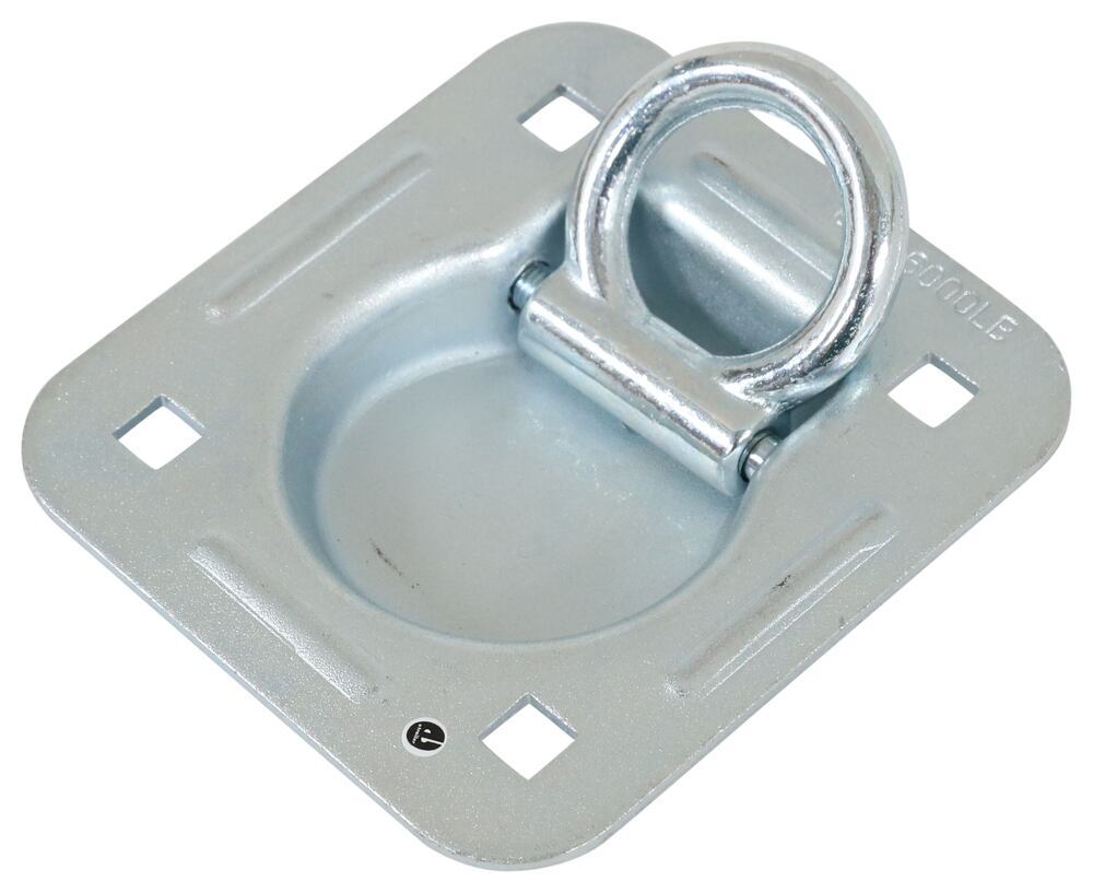 etrailer D-Ring Tie Down Anchor - Bolt On - 4-7/8" Wide - Square Mounting Holes - 2,000 lbs - RRING-Q6000