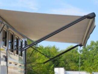 Lippert Solera black RV slide-out awning.