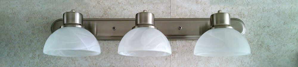 Closeup of RV vanity light.