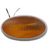 incandescent light 6l x 3-1/2w inch rv porch utility - oval white housing amber lens