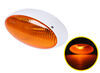 porch light utility incandescent rv - oval white housing amber lens