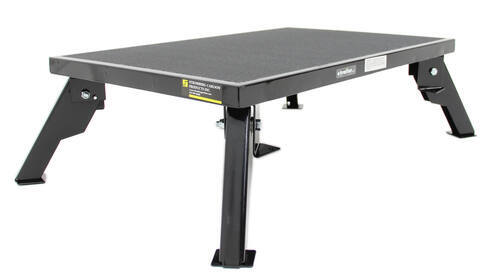 Adjustable-Height, Folding Platform Step - Steel - 24 Long x 16 Wide -  300 lbs Stromberg Carlson RV and Camper Steps S-150