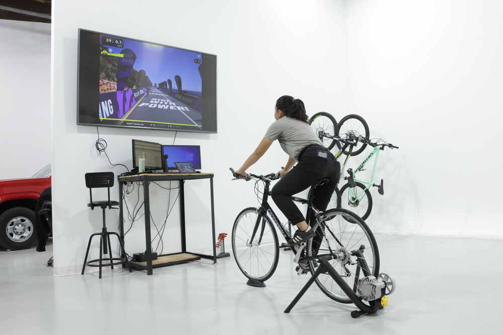 Tv stand for online bike trainer