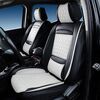 seat cover solutions car covers  luxury semi-custom - eco-leather front and rear black white