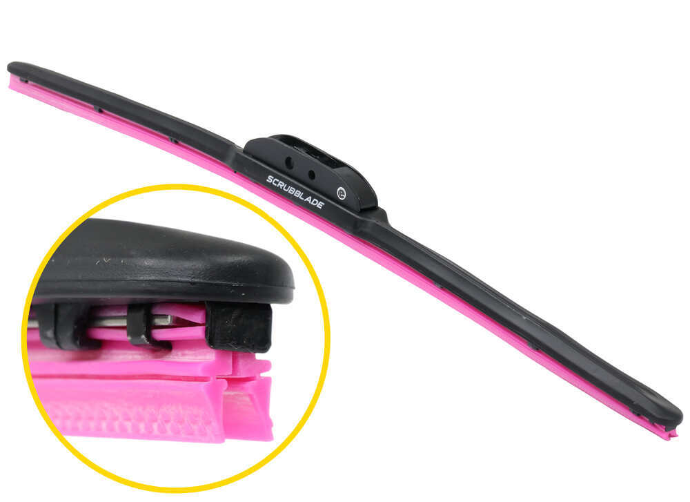 Scrubblade ShadeBlade Windshield Wiper Blade - Hybrid Style - 18" - Pink - Qty 1 - SCR68FR