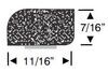 seals rubber rectangle round edge seal for rv and trailers - stick on 10' long x 7/16 inch tall