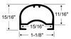 seals rubber bulb seal for rv slide out - 1-1/8 inch c-channel 15' long x 15/16 tall