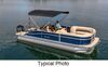 0  power bimini deck boat pontoon sureshade top for - silver aluminum frame pacific blue canvas