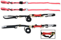 Motorcycle Tie Downs - Cam Buckle Straps with Shock Absorbers and Loop Straps - Qty 4 - SS6-SL14