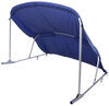 power bimini 92 - 102 inch wide boat sureshade top for pontoon silver aluminum frame navy blue canvas