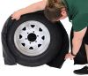 single axle best uv/dust/weather protection snapring tiresavers tire covers - 27 inch to 29 diameter black vinyl qty 2