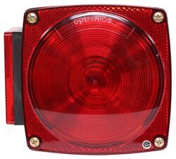Combination Trailer Tail Light - 7 Function - Incandescent - Square - Red Lens - Driver Side - ST9RB