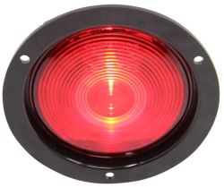 ONE LED Tail Light - Stop, Tail, Turn - Submersible - Round - Red Lens - Black Flange - Weathertight - STL003RFMB