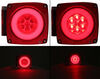 tail lights 5l x 4-1/2w inch glolight led combination light for trailers under 80 wide - square red driver side