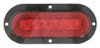 optronics trailer lights tail stop/turn/tail glolight halo led light w/ flange - brake turn submersible oval red