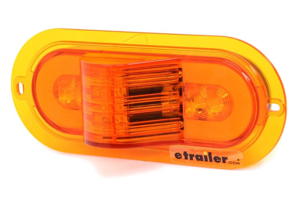 GloLight LED Side Marker Light and Mid-Ship Turn Signal Submersible  Oval Amber Lens Optronics Trailer Lights STL175AMFB