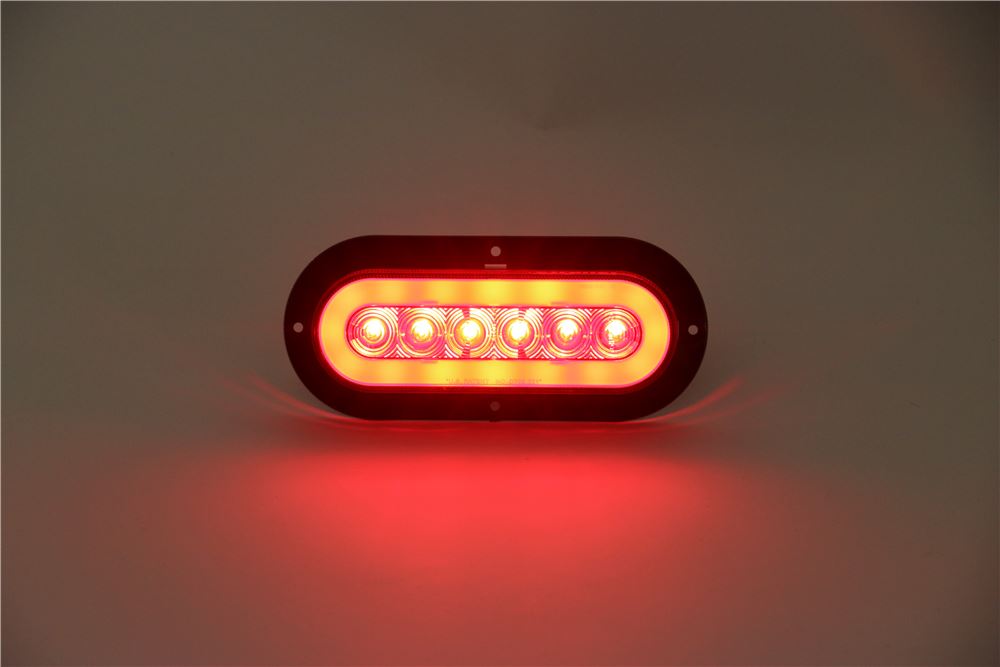 2 Trailer Truck 22 LED RED 6" Oval Stop Turn Tail Light Optronics Glo-light 