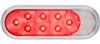 Fusion LED Trailer Tail Light - Stop, Tail, Turn, Backup - Submersible - Oval - Red/Clear Lens Red and White STL211RB