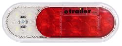 Fusion LED Trailer Tail Light - Stop, Tail, Turn, Backup - Submersible - Oval - Red/Clear Lens - STL211RB
