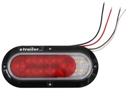 Fusion LED Trailer Tail Light - Stop, Tail, Turn, Backup - Submersible - Oval - Red/Clear Lens      