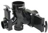 sewer elbow double waste valve - manual rv valves rotating 1-1/2 inch 2 and 3 hubs to spigot
