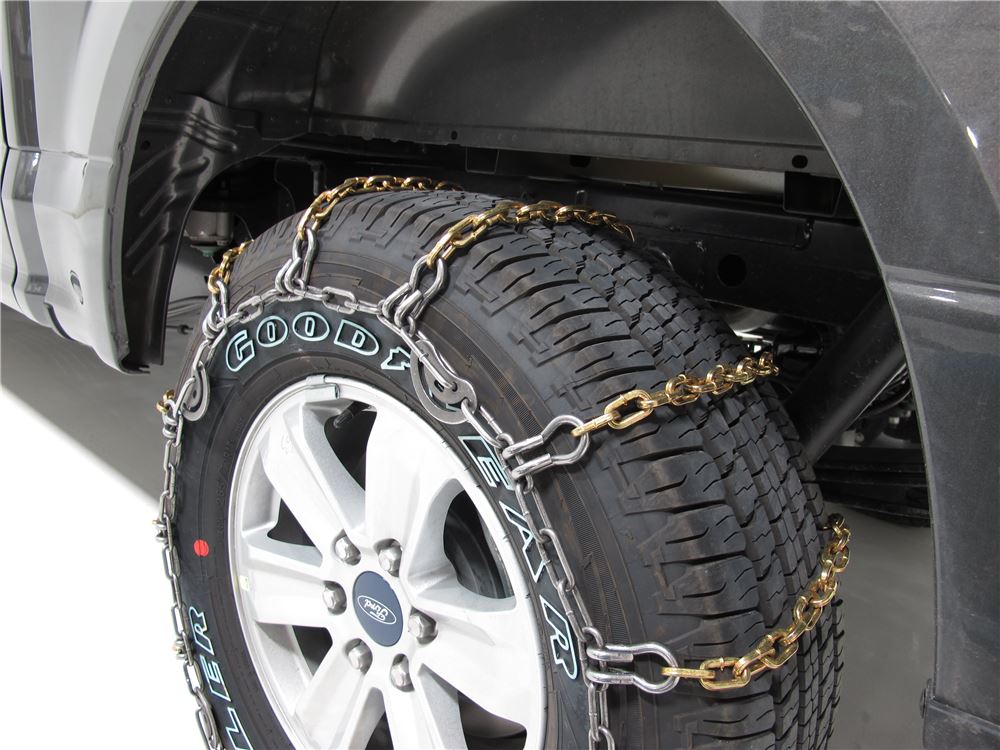 Ford F150 Titan Chain Alloy Tire Chains w Cams Ladder Pattern