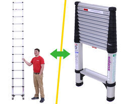 Telesteps Telescopic Ladder - Wide Step - 12-1/2' Extended Height - 16' Reach - 300 lbs