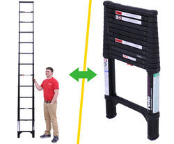 Telesteps Telescopic Ladder - 12-1/2' Extended Height - 16' Reachable - Black - 300 lbs - TE64FR