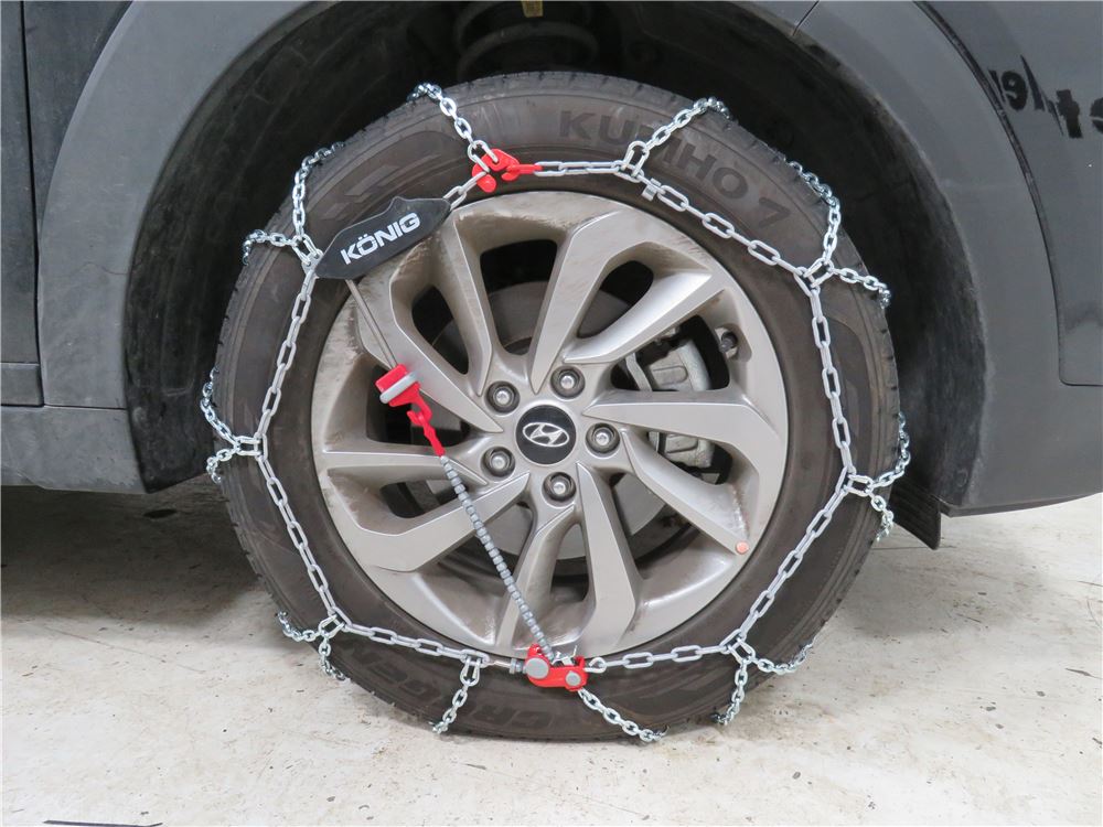2018 Hyundai Tucson Konig Tire Chains Diamond Pattern Square Link