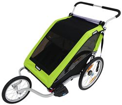 Thule Chariot Cheetah XT Bike Trailer, Stroller, and Jogger - 2 Child - Green