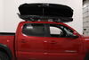 2022 toyota tacoma  aero bars factory round square thule motion 3 rooftop cargo box - 21 cu ft black glossy