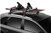 0  roof rack clamp-on thule snowpack extender ski and snowboard carrier - slide out 6 pairs of skis or 4 boards silver